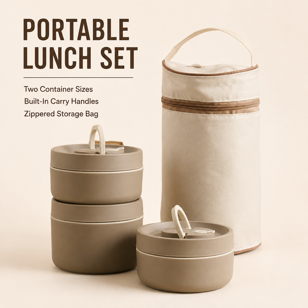Insulated Stainless Steel Lunch Box with Carrying Bag – 620ml