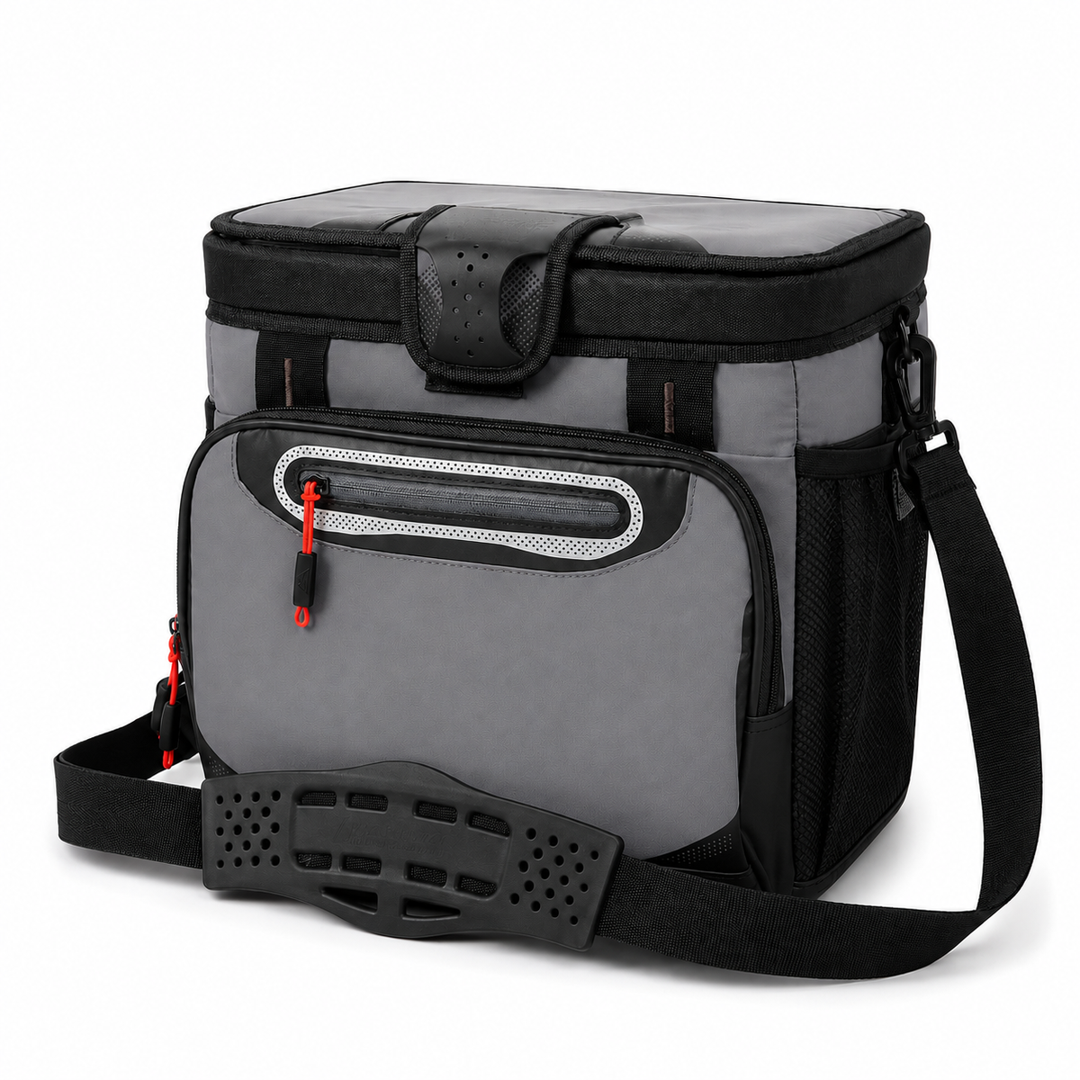 16-Can Insulated Cooler Bag with Rigid Liner and Adjustable Shoulder Strap, Gray